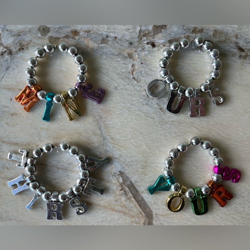 Wine charms—Personalized, Set of 4—choose up to 8 letters.